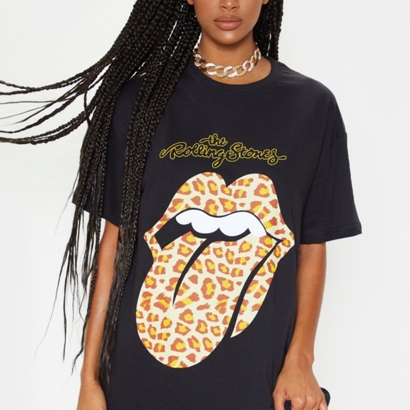 Rolling Stones Tongue Oversized T Shirt Dress - Picture 2 of 10